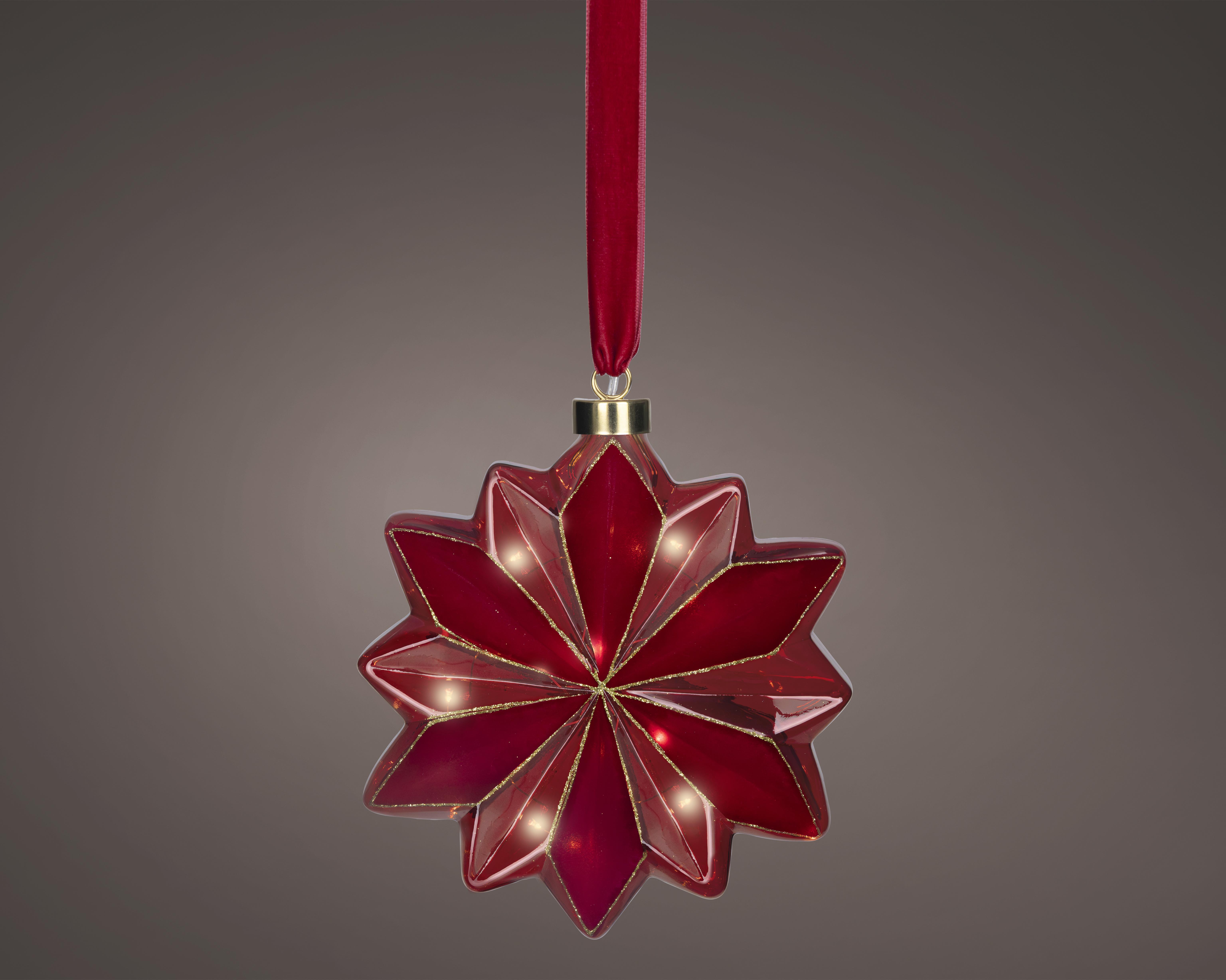 Kaemingk LED Blume indoor 489447 ca. B19 H19 cm in Rot/Weiß, Zubehor, Anhänger, Kronleuchter, Lampe