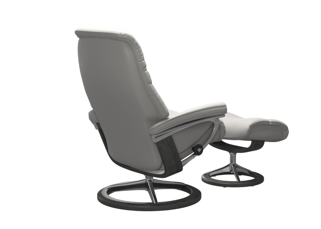 Stressless Sessel mit Hocker SUNRISE ca. B92 H105 T130 cm in Leder Batick 16 Platinum grey Stressless Sessel mit Hocker SUNRISE ca. B92 H105 T130 cm in Leder Batick 16 Platinum grey