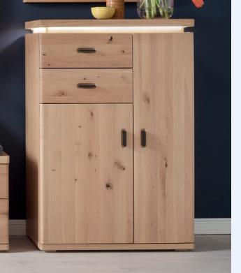 MCA Furniture Garderobenkommode BARCELONA ca. B75 H111 T38 cm in Front Balkeneiche massiv