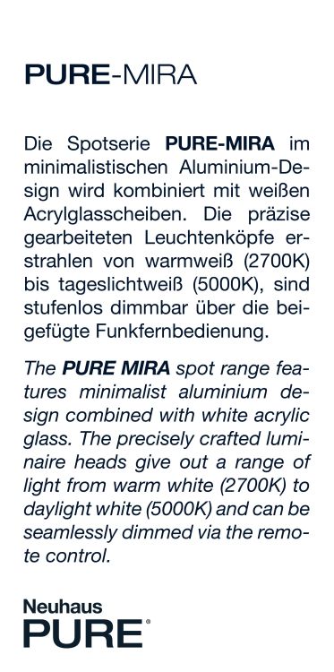 Paul Neuhaus LED-Deckenleuchte PURE MIRA 4-flammig in Farbe aluminium Paul Neuhaus LED-Deckenleuchte PURE MIRA 4-flammig in Farbe aluminium, Seite, Text, Werbung, Plakat
