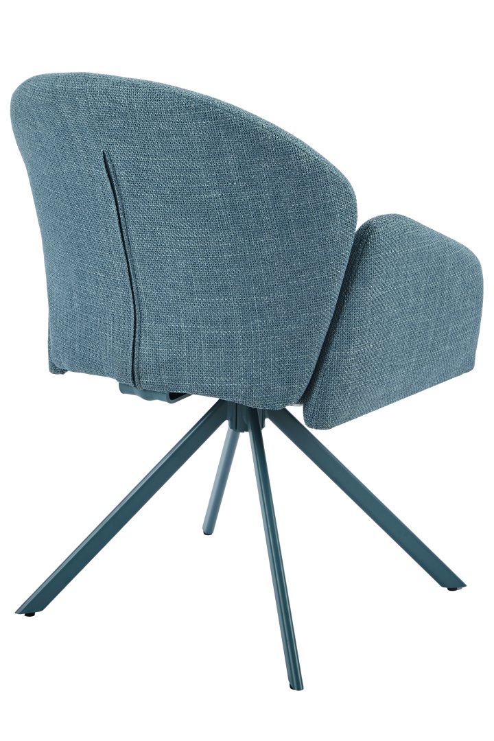 Hela Stuhl HOLLY S ca. B56,5 H84 T61 cm in Stoff Björn petrol 62, Sessel, Stuhl, Polstersessel, Sessel mit Metallbeinen, Teal Blau