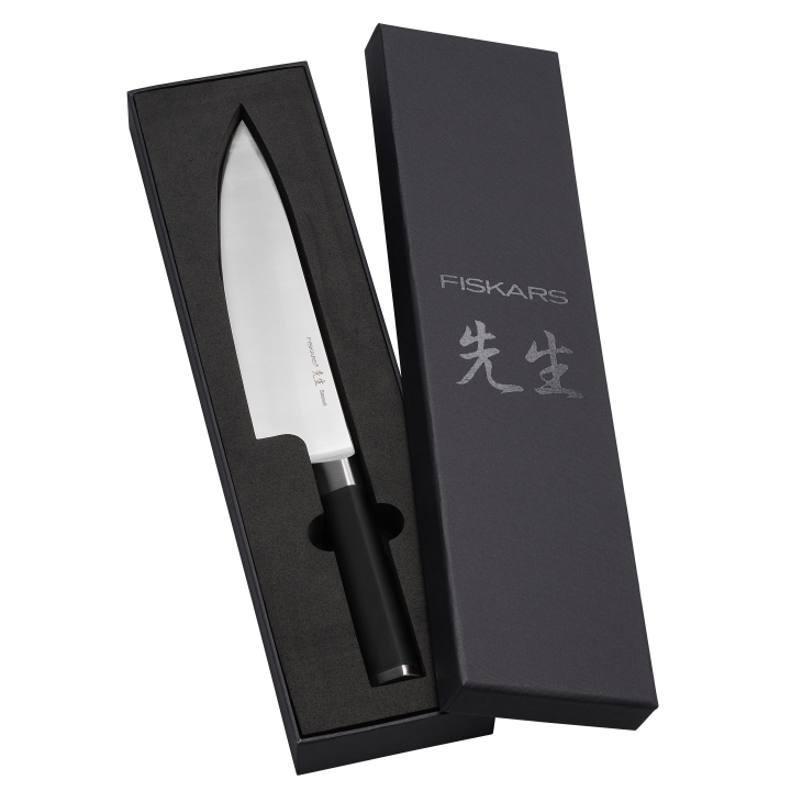Fiskars Gemüsemesser im japanischen Stil SENSEI 12cm in Farbe Black/White