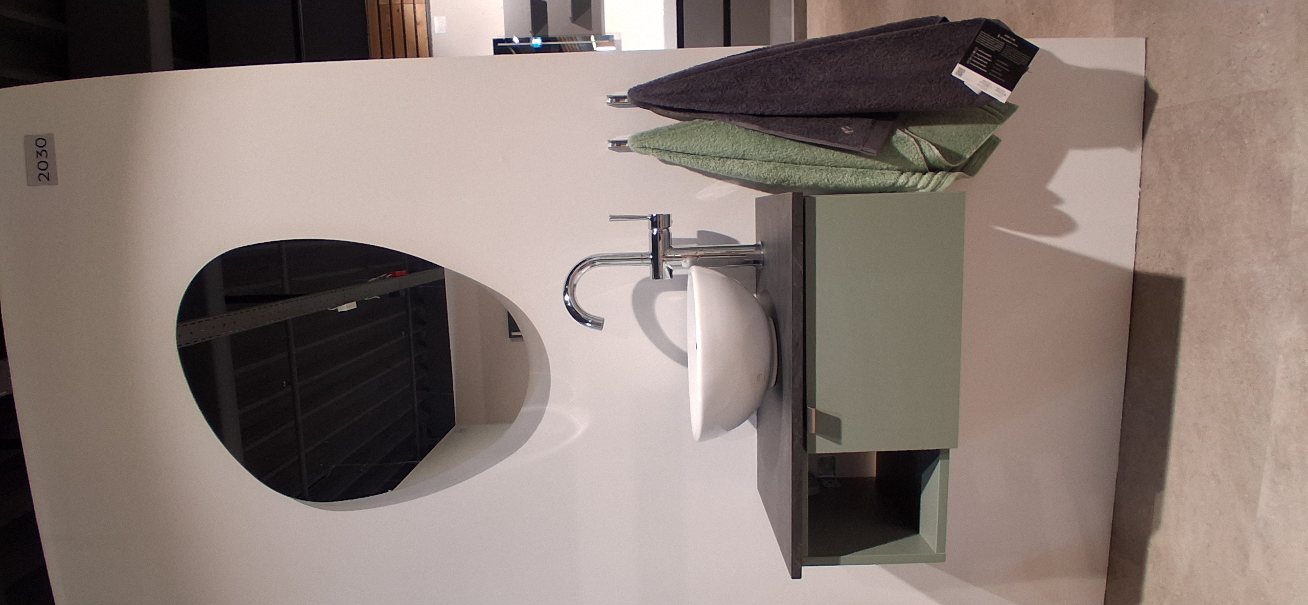 Pelipal Badkombination 6915 in Front 465 Schilfgrün Matt, Sinken, Waschbeckenhahn