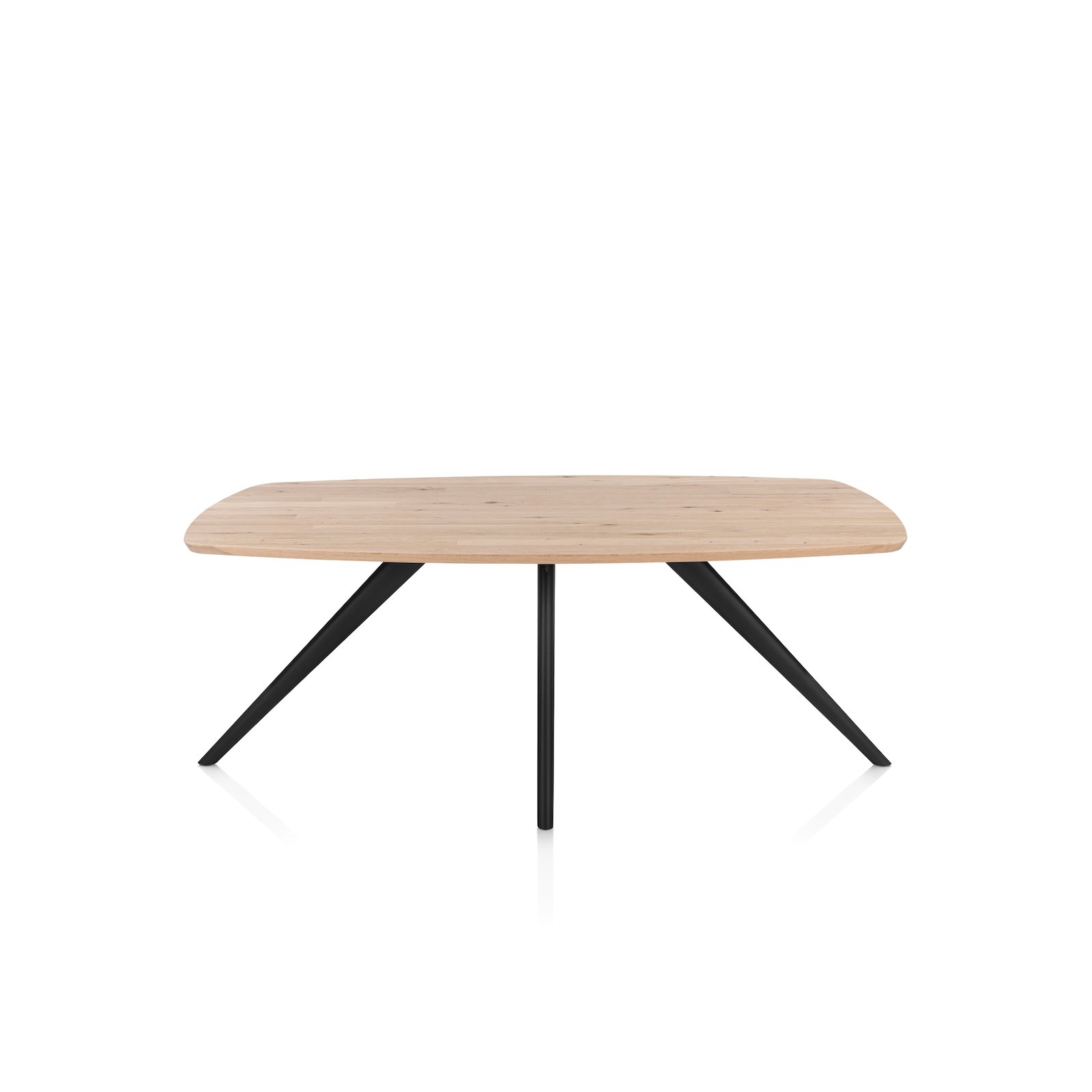 XOOON Tisch 190x100 ovaal nat Arvada ARVADA 56856-ROB XOOON Tisch 190x100 ovaal nat Arvada ARVADA 56856-ROB, Esstisch, Couchtisch, Holzplatte, Schwarz, Dreibein-Untergestell