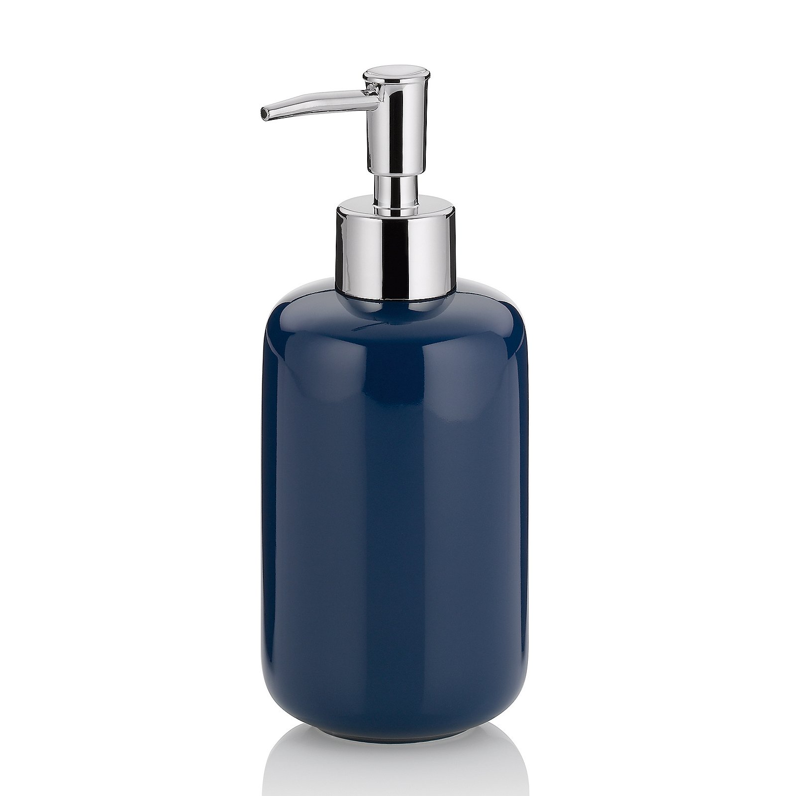 Kela Seifenspender ISABELLA in Farbe indigoblau, Seifenspender, blaues Flaschenmodell, Metallpumpe, Handseife, Badezimmerzubehör