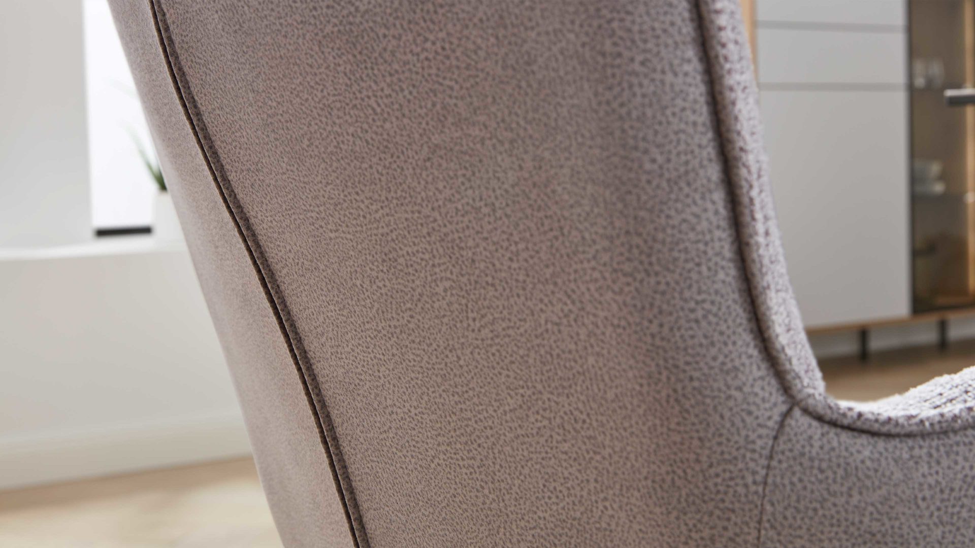 Interliving Armlehnstuhl 4er-Set IL 5111 in St. Arizona/Fantasy platingrau, Sessel, Sesselbezug, Stofftextur, Beige, Wohnambiente