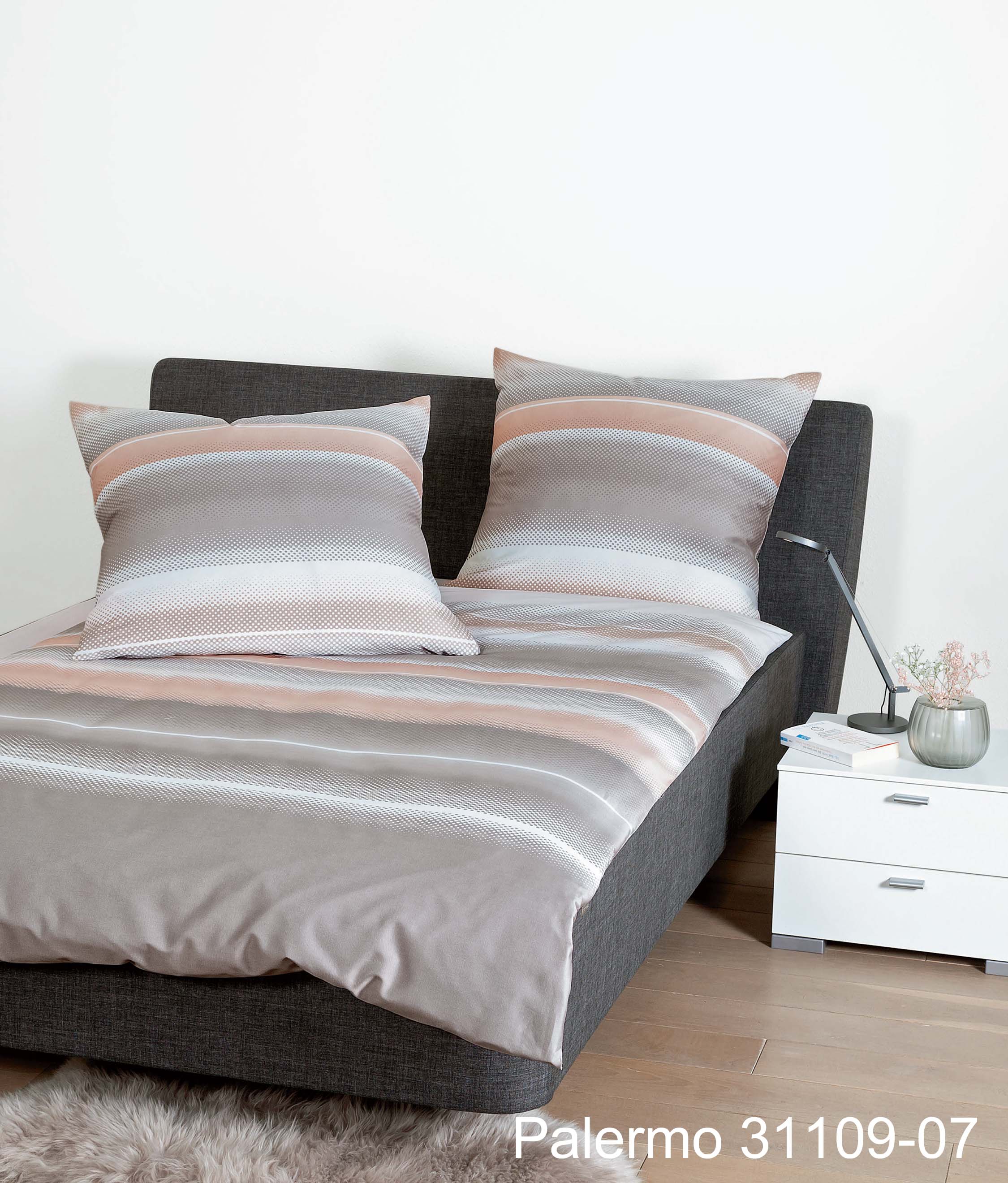 Janine Design Bettwäsche-Set 135x200cm PALERMO in taupe koralle