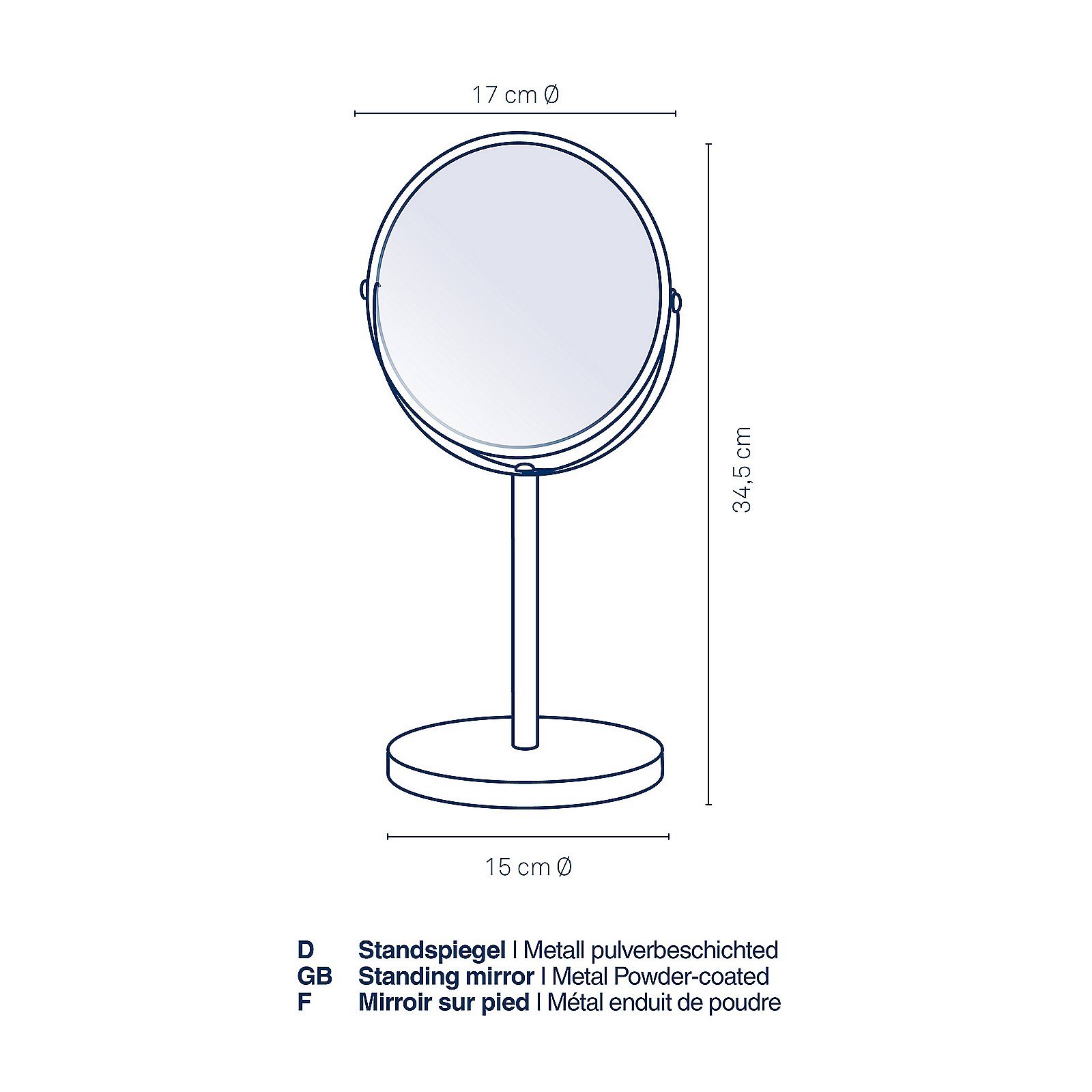 Kela Standspiegel drehbar ELIAS in schwarz