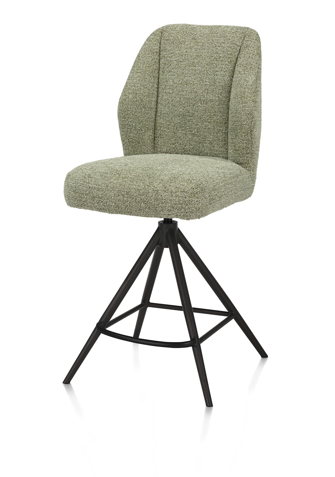// Stoff Sevilla oliv // Metallgestell off black // drehbar mit Rückholfunktion // ca. B48 H100 T61 // Stoff Sevilla oliv // Metallgestell off black // drehbar mit Rückholfunktion // ca. B48 H100 T61, KneChair, Barhocker, Polsterstuhl, Samtbezug, Metallgestell