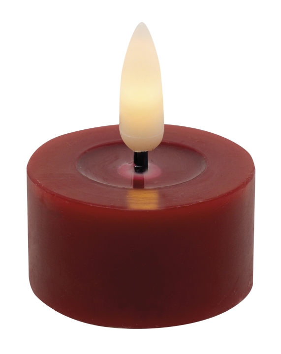 LED-Teelicht 2er-Set WINTER in Rot L.C. Wholesaler LED-Teelicht 2er-Set WINTER ca. Ø 4,5, H 2,5cm in red smooth, ca. 4.5x2.5cm