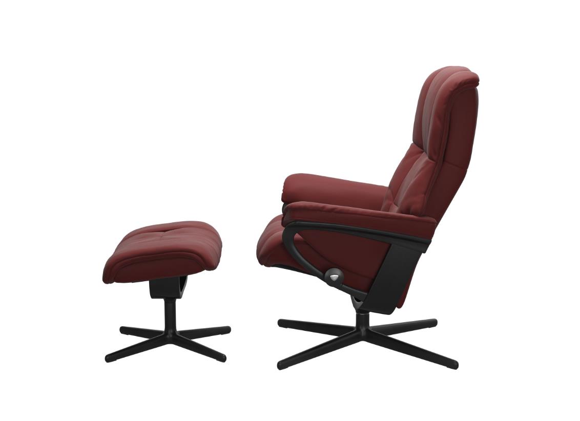 Stressless Sessel mit Hocker MAYFAIR ca. B92 H103 T128 cm in Leder Paloma 58 cherry