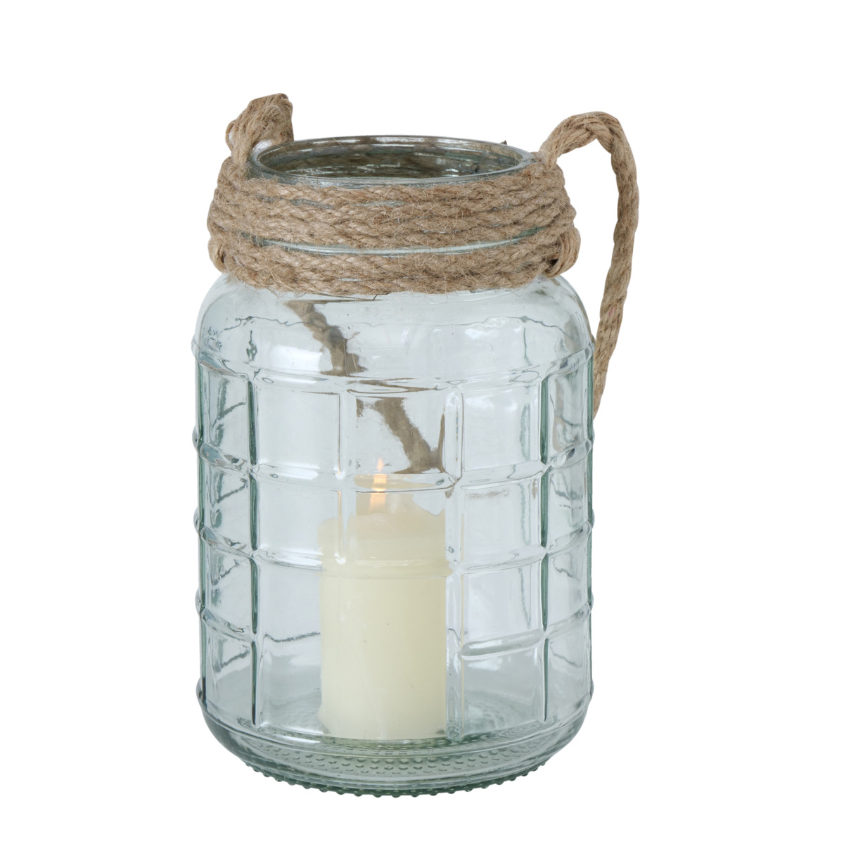 Boltze Windlicht Viseo 23 cm VISEO in Glas/Textil