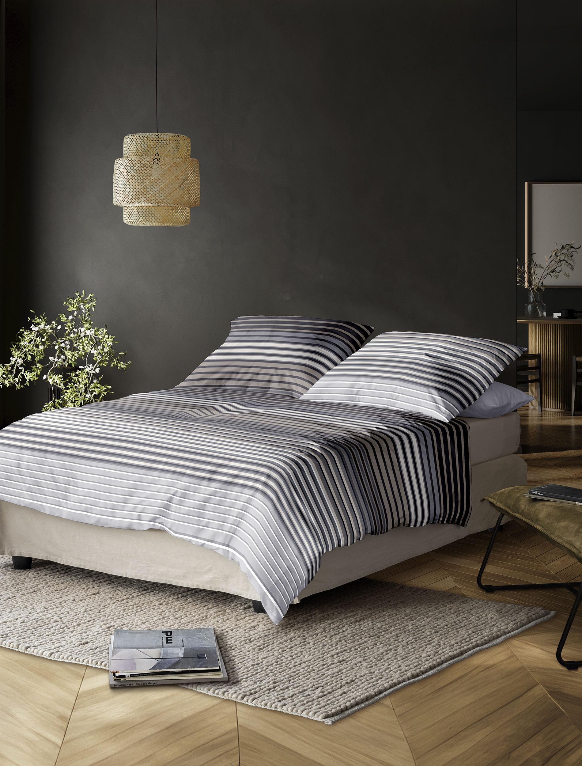 Irisette Tencel-Satin Bettwäsche LOTUS ca. 135x200cm in Farbe grau