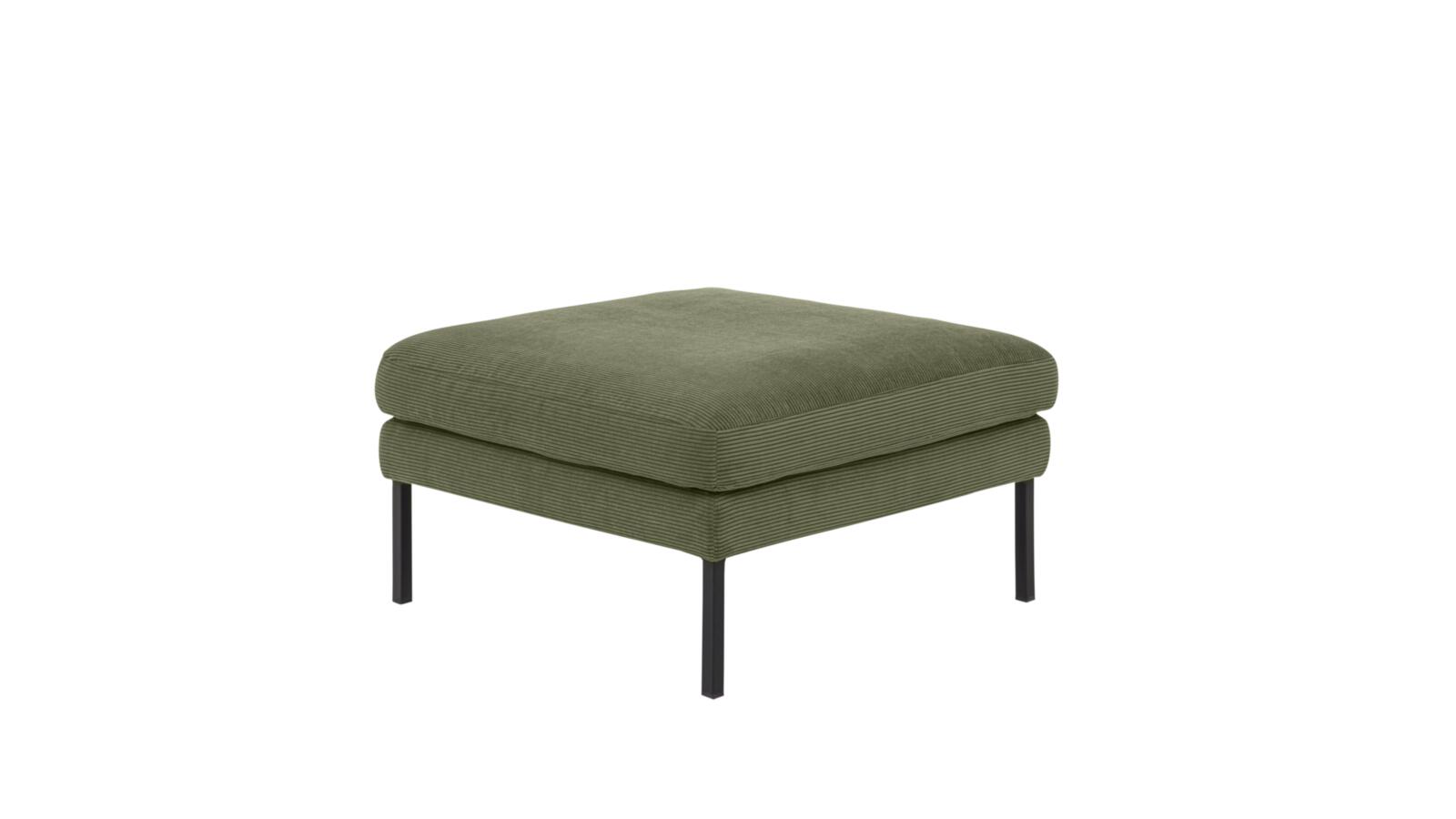 Roomio Hocker NO. 4101 ca. 80x80cm, H. 46 cm in Stoff Feincord olive PG:Feinc.