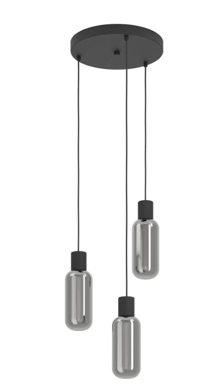 Eglo Leuchten LED-Pendelleuchte MAIONE in Farbe Schwarz Eglo Leuchten LED-Pendelleuchte MAIONE in Farbe Schwarz, hängende Lampe, pendelleuchte, Glas Lampen, drei Lichtquellen, eckerli Optik