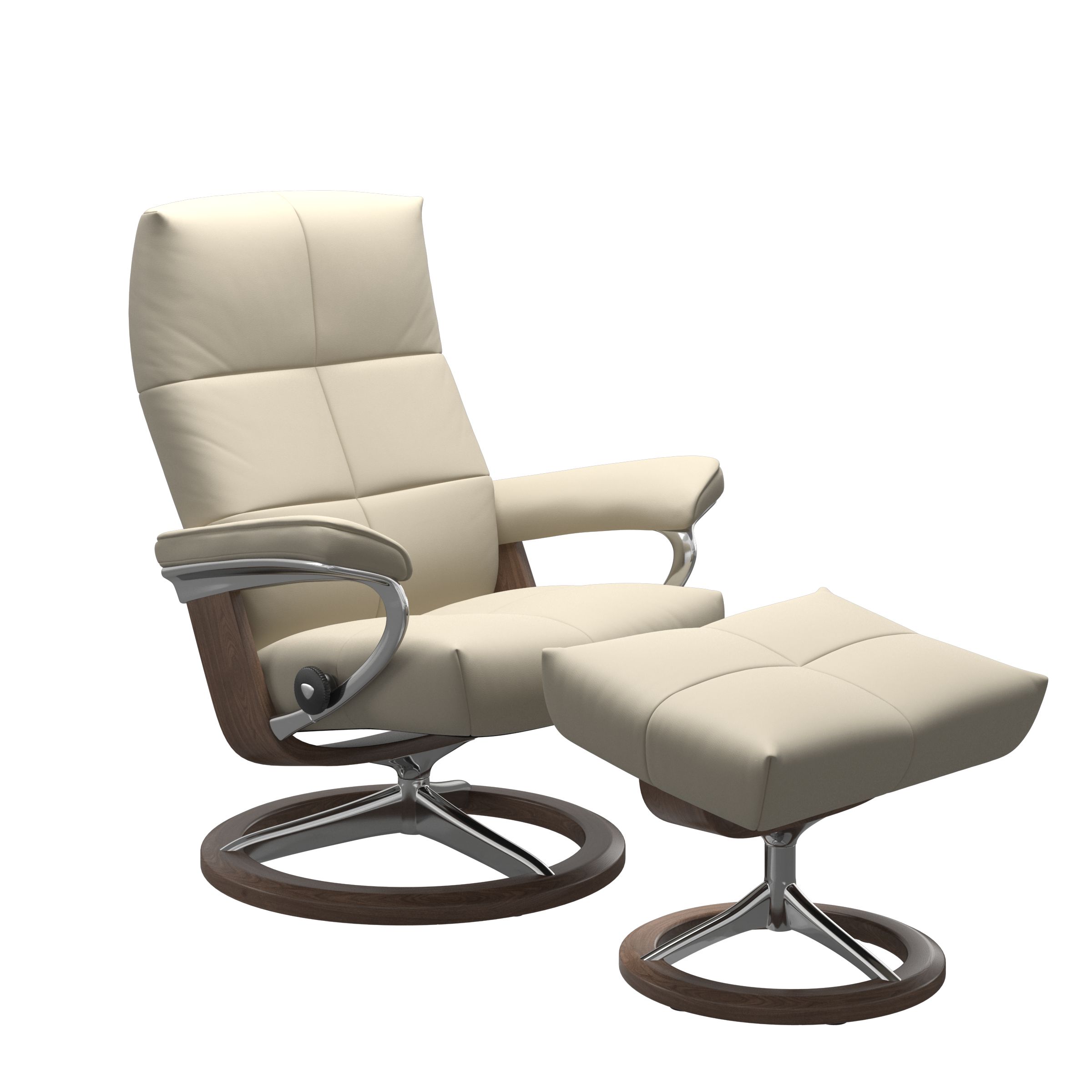 Stressless Sessel mit Hocker DAVID SIGNATURE (L) in Leder Batick cream