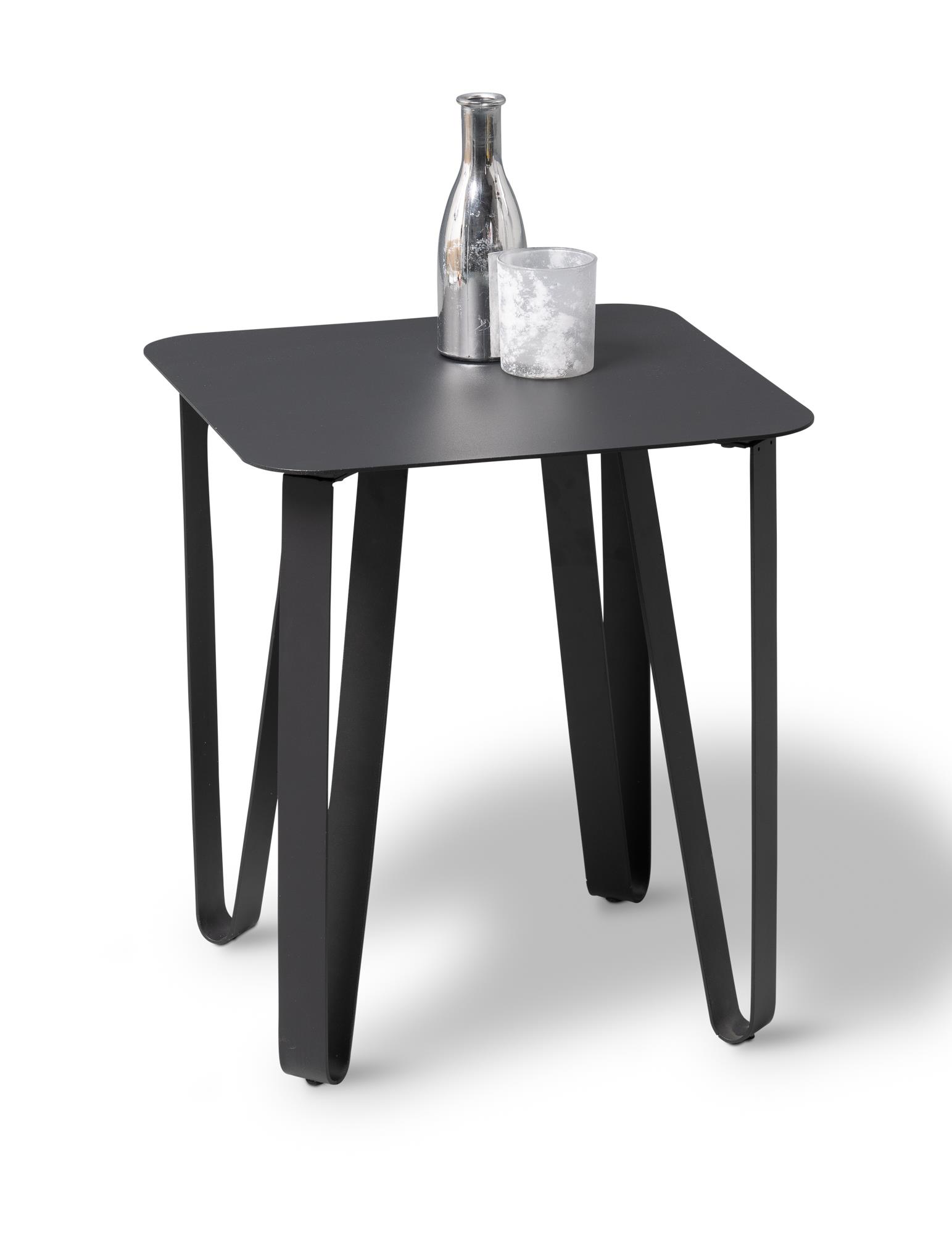 M2 Kollektion Beistelltisch EMMA ca. B40 H45 T40 cm in Deckplatte Metall schwarz
