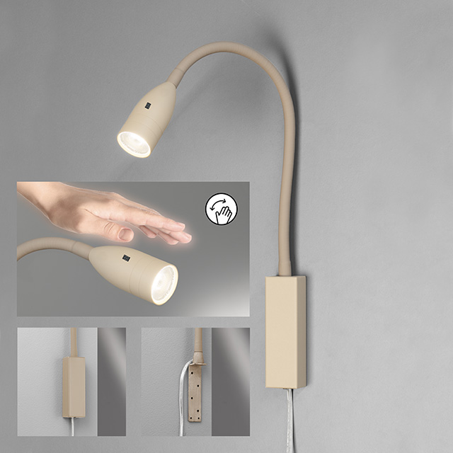 Fischer & Honsel LED-Wandspot flex STEN 1-flammig in Farbe Metall sandfarbig, Beleuchtung, Lampe