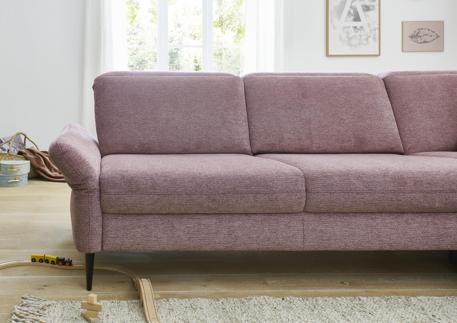 Modulmaster Ecksofa ca. 244x194cm in Stoff Famosa wine