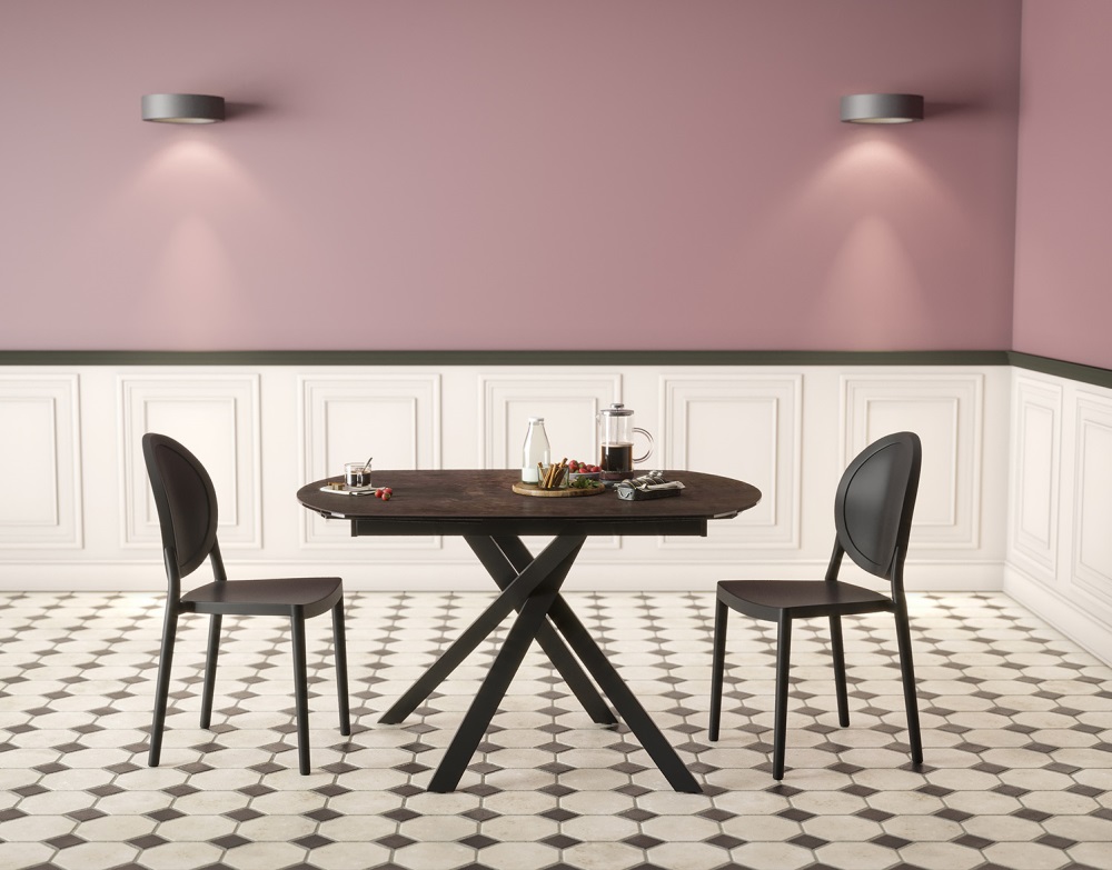 Esstisch KHEOPS in Rostbraun Akante Esstisch Kheops ca. 130 / 190 x 100 cm Keramik rostbraun