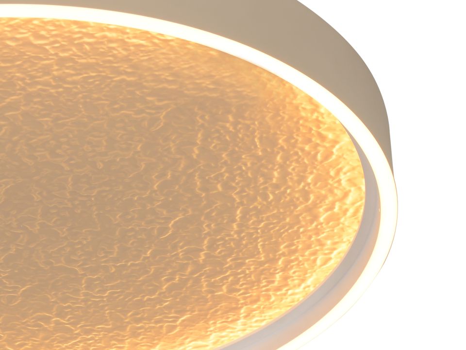 Global Technics Deckenleuchte BORMES in sandfarben, deckenlampe, runde lampe, warmweiß, furniertextur, lichtdiffusor