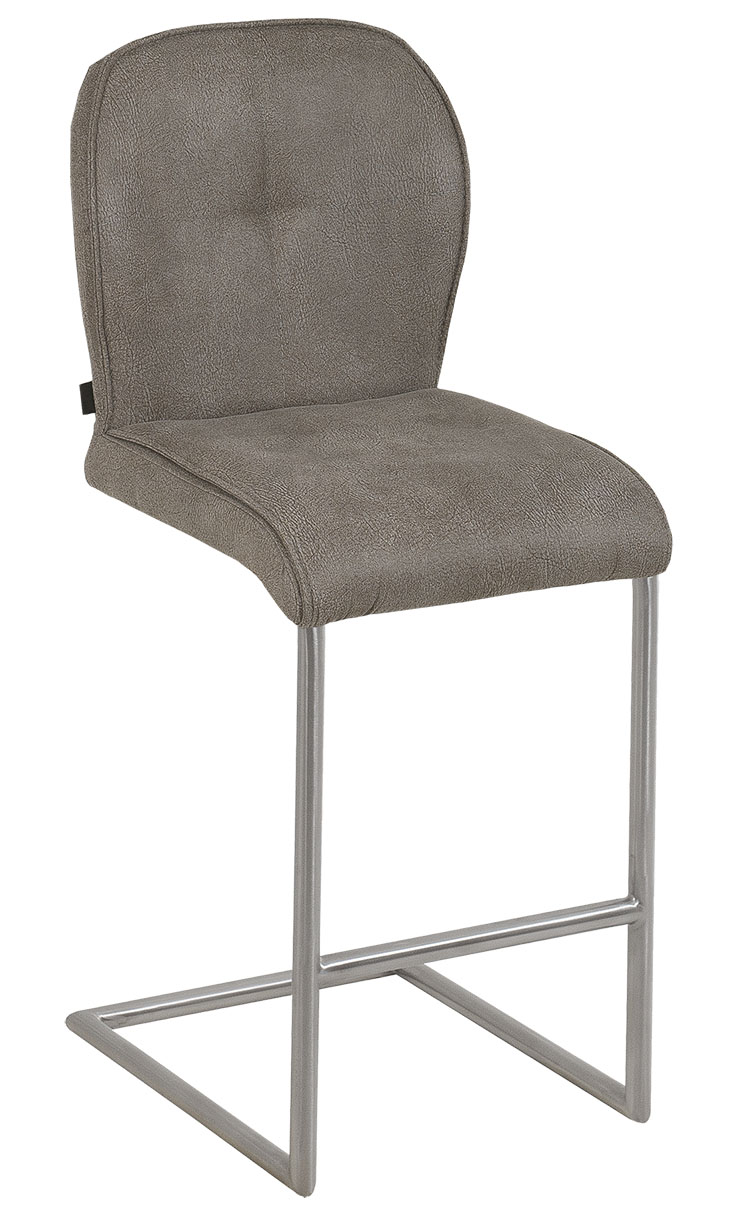 Interliving Tresenhocker IL5104 in Sitzschale Microfaser hellgrau/Edelstahl Interliving Tresenhocker IL5104 in Sitzschale Microfaser hellgrau
