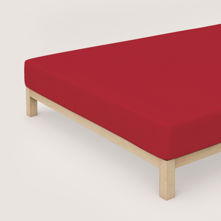 Schlafgut Casual Spannbettlaken ca. 140x200-160x200cm in Farbe Red Deep