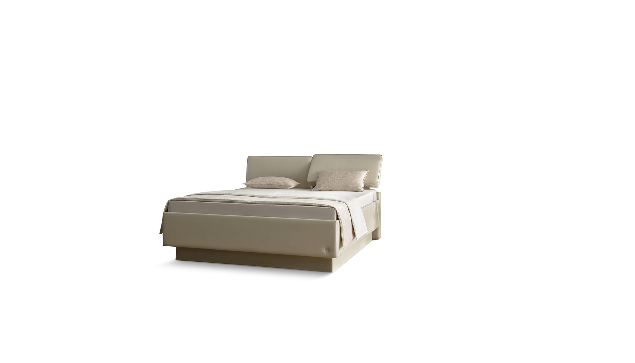 RUF Betten Polsterbett COMPOSIUM ca. 180x200cm in Stoff in Lederoptik creme