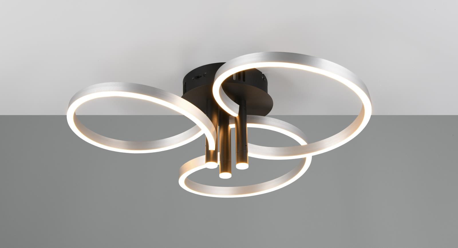 LED-Deckenleuchte in Metall schwarz/alu