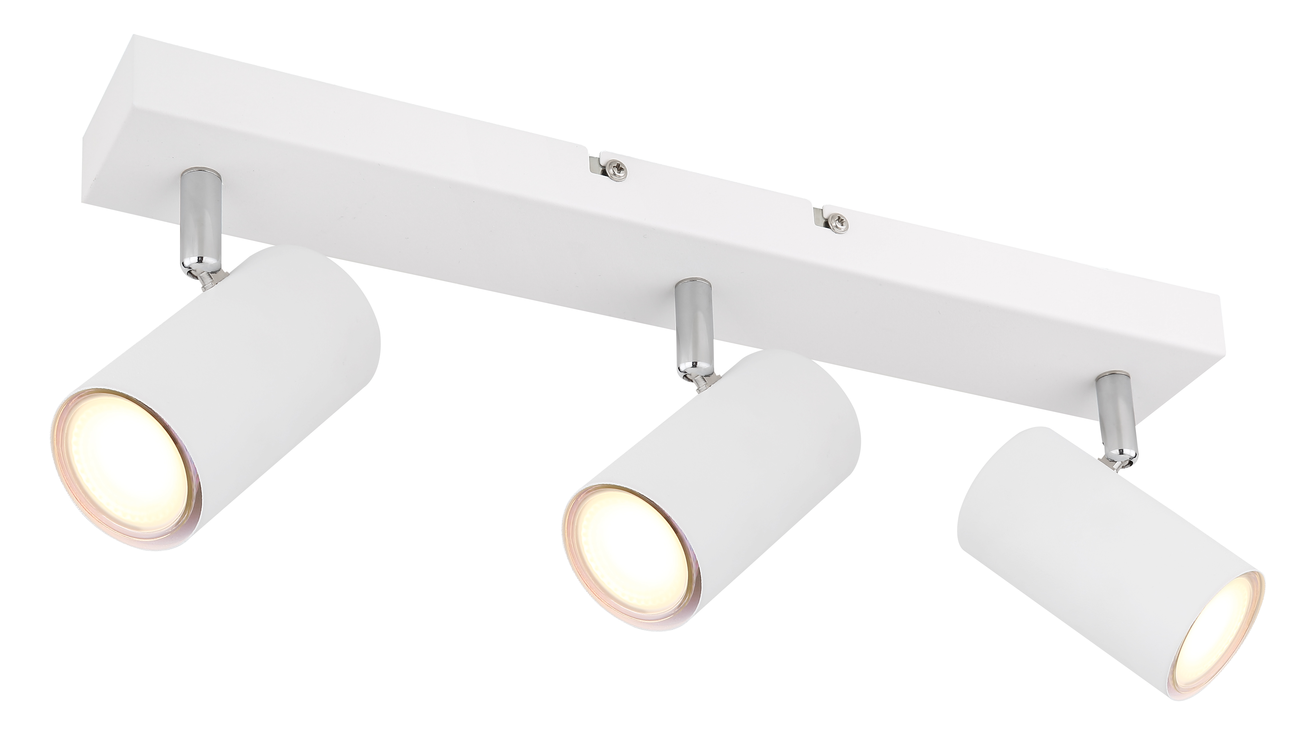 Strahler ROBBY in Meall verchromt weiß, Deckenleuchte, Spotlights, Drei-Fassung, Standleuchte, White finishes