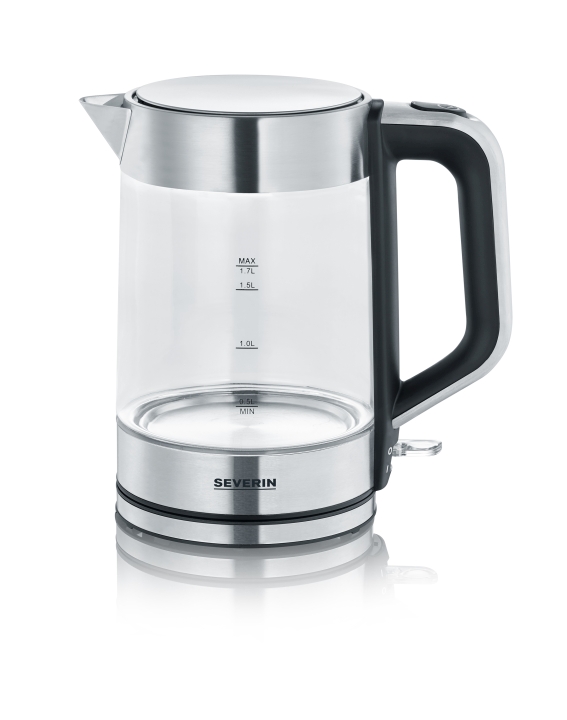 Severin Wasserkocher WK 3420 1,7 Liter in Klar/Silber/Schwarz