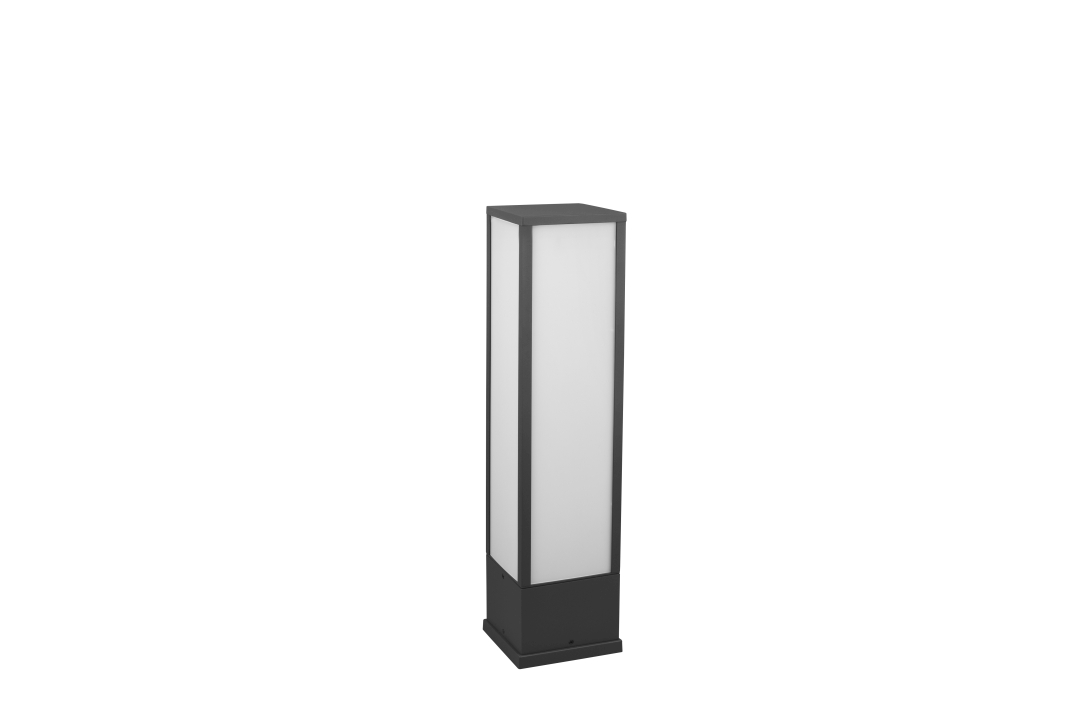 Trio LED-Pfosten FUERTE in anthrazit, Glas Kunststoff weiß