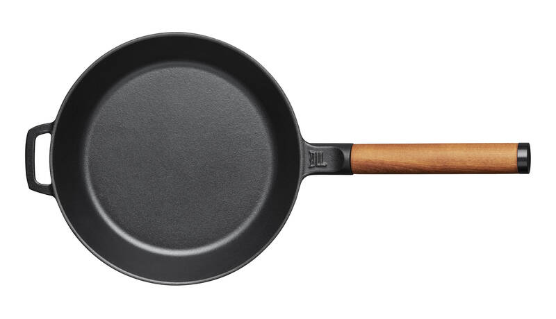 Norden Gusseisen-Bratpfanne in 24cm, Pfanne, Gusseisen, Holzgriff, Rund, Pfannenform