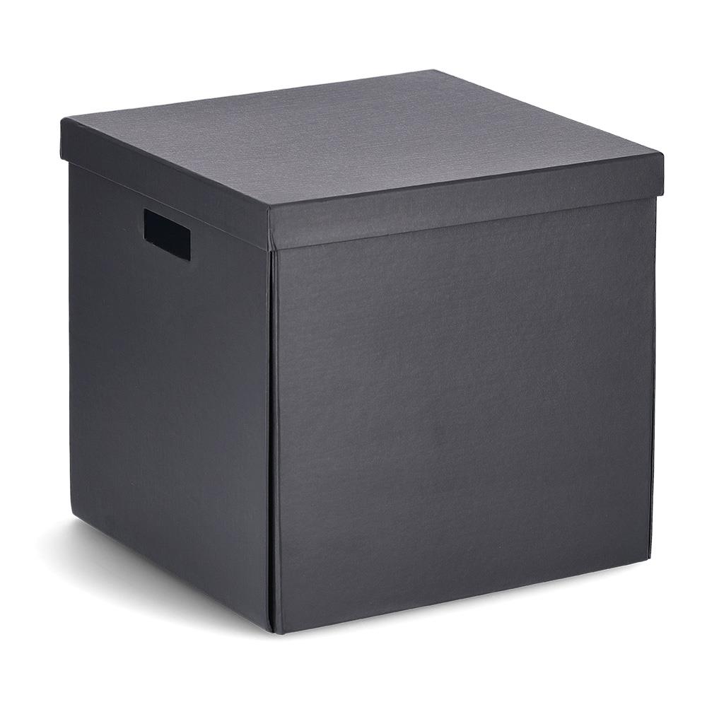 Zeller Aufbewahrungsbox ca. 33x32cm aus recyceltem Karton in schwarz