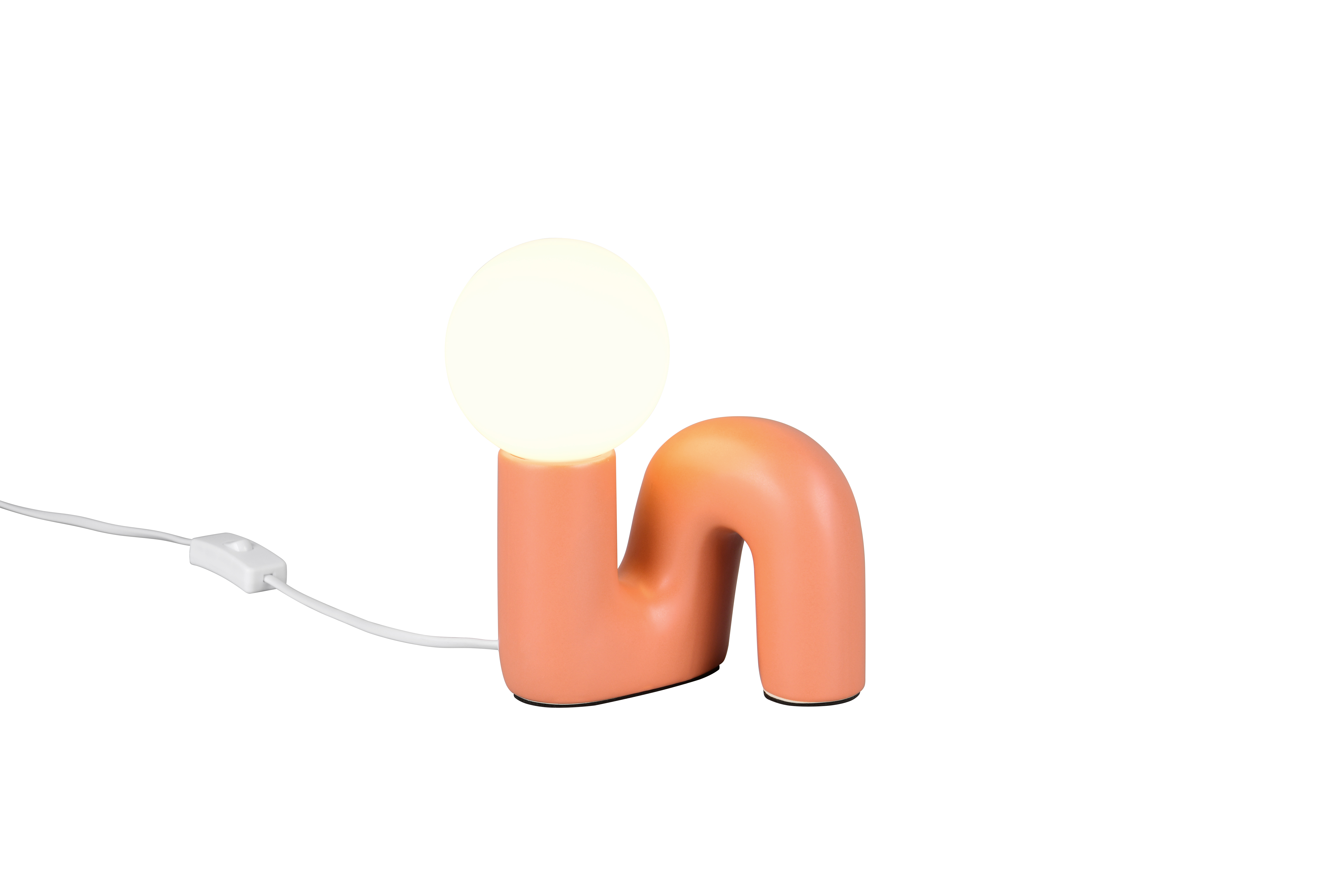 Reality Leuchten Tischleuchte QUINN in apricot, Glas weiß Reality Leuchten Tischleuchte QUINN in apricot, Glas weiß, Licht, Rauchrohr