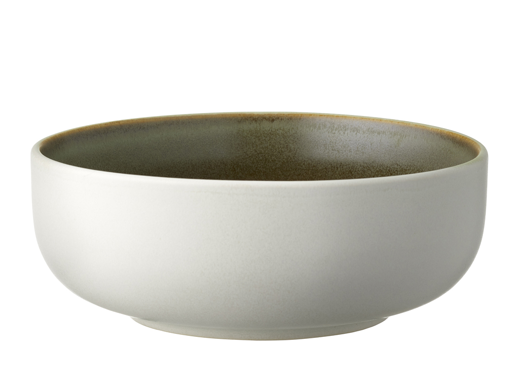 F&H Schale STUDIO ROUND NORTH in Farbe Matte white/Matte moss