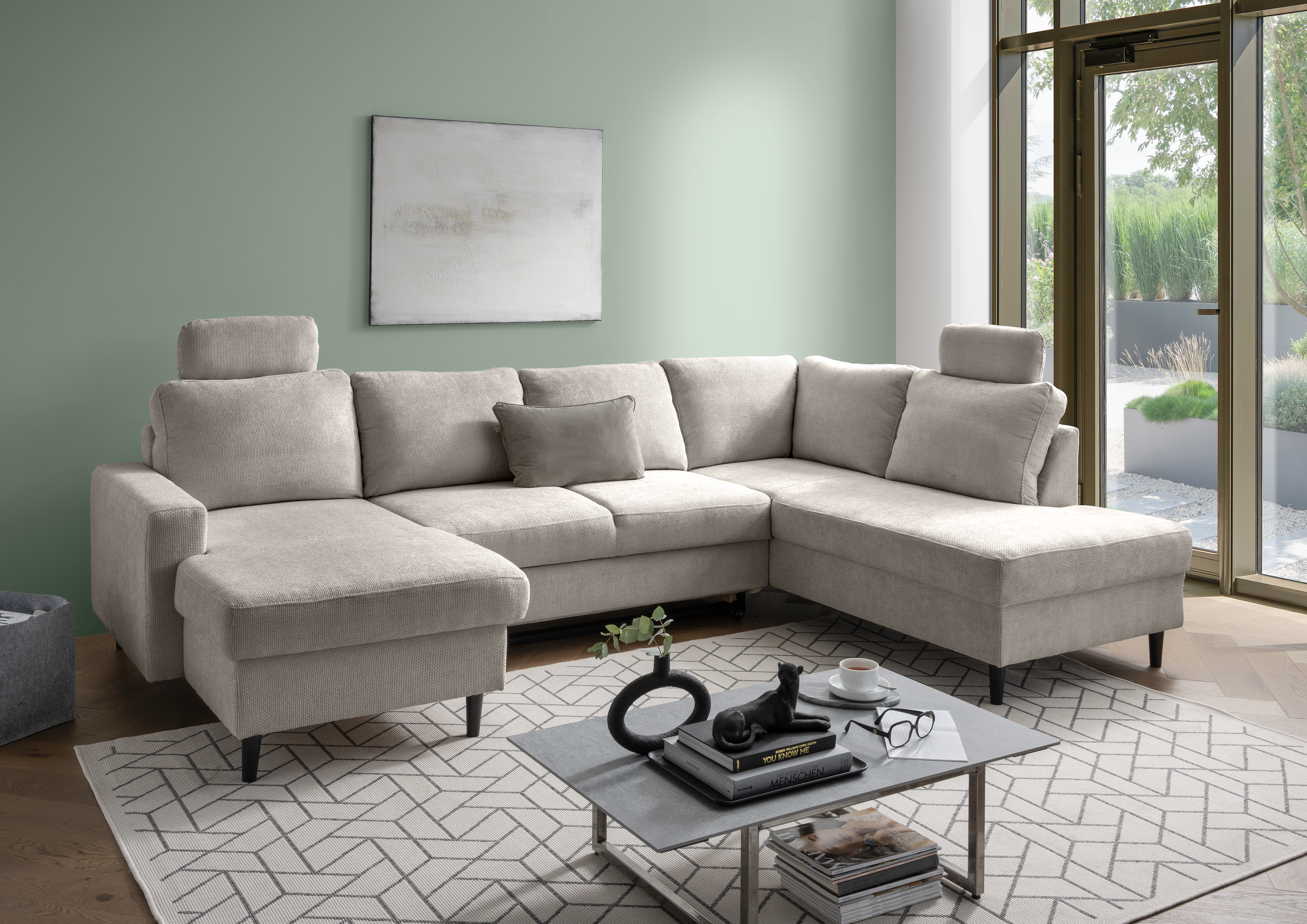 Wohnlandschaft PASSIONE ca. 153x305x200cm ca. 250x116cm in Amalfi taupe Wohnlandschaft PASSIONE ca. 153x305x200cm ca. 250x116cm in Amalfi taupe