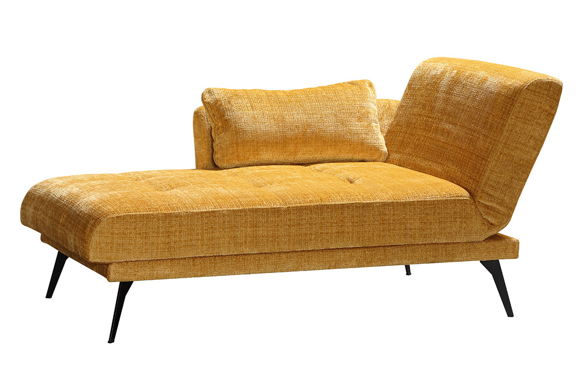 Einzelliege in Stoff 2-7068 gelb Velour