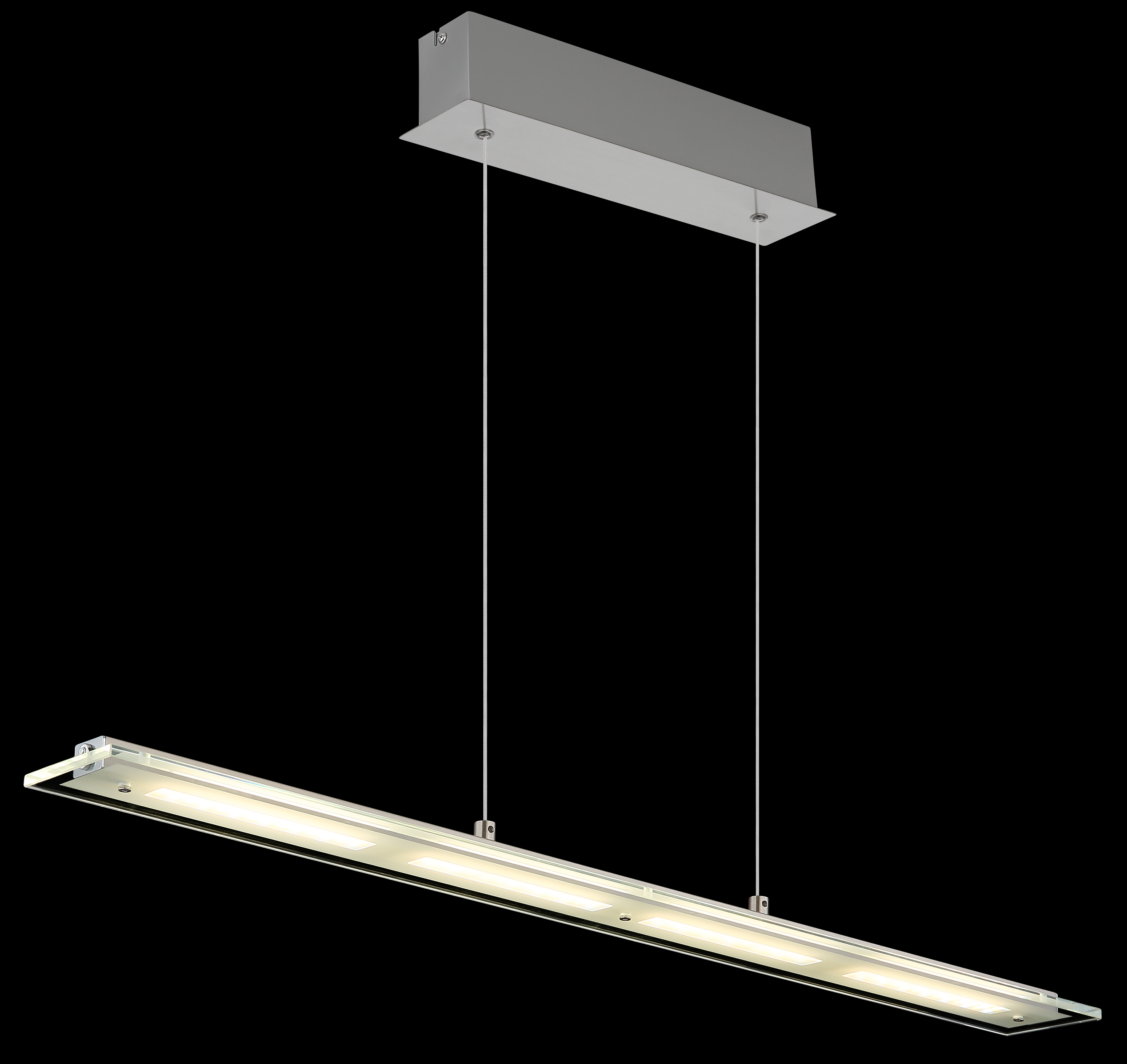 LED-Hängeleuchte in Fb. Nickel Matt LED-Hängeleuchte in Fb. Nickel Matt, hängelampe, linearer lichtbogen, LED-leuchte, deckenleuchte, metallrahmen