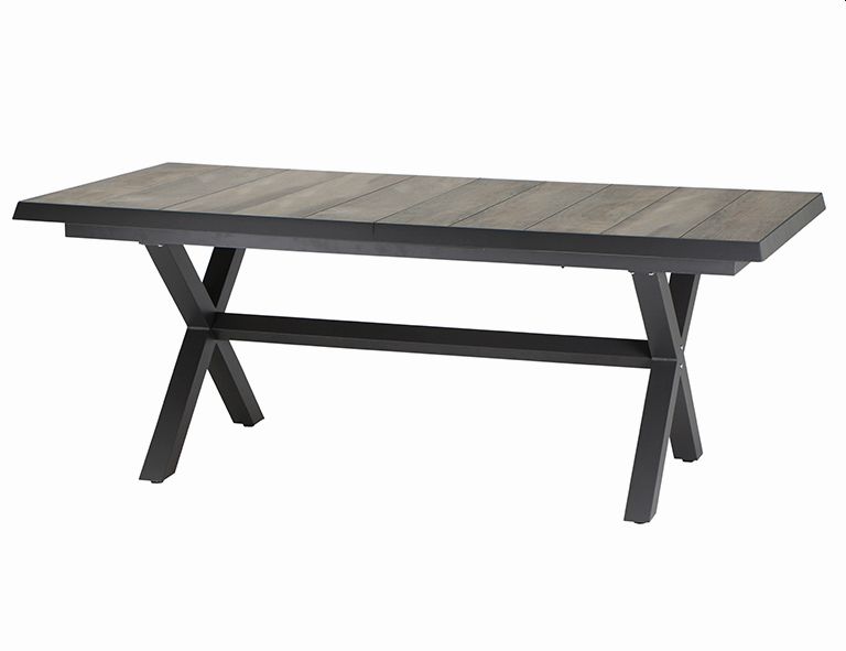 Ausziehtisch SINCRO ca. 100x200(260)cm in washed grey/matt anthrazit Ausziehtisch SINCRO ca. 100x200(260)cm in washed grey/matt anthrazit, Kaffeetisch, Mobiliar, Tabelle, Esstisch, Bank
