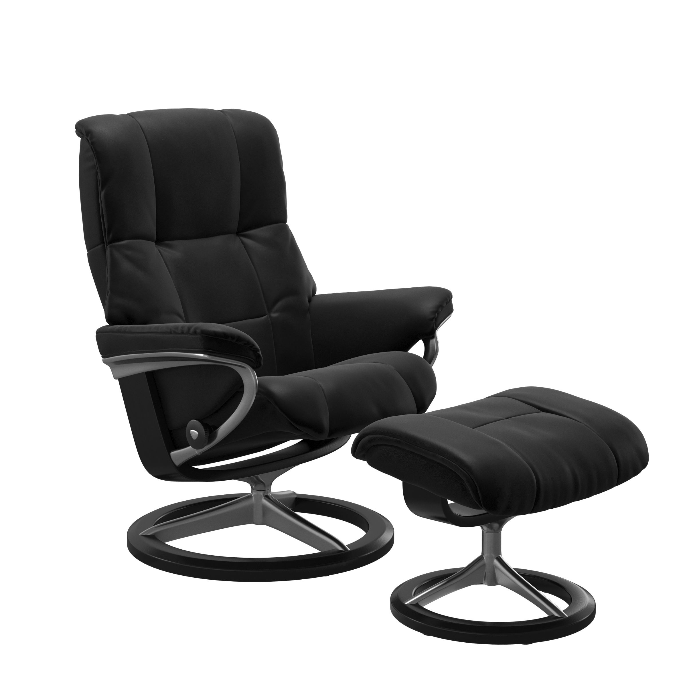 Stressless Sessel mit Hocker Mayfair Signature (M) in Leder batik schwarz