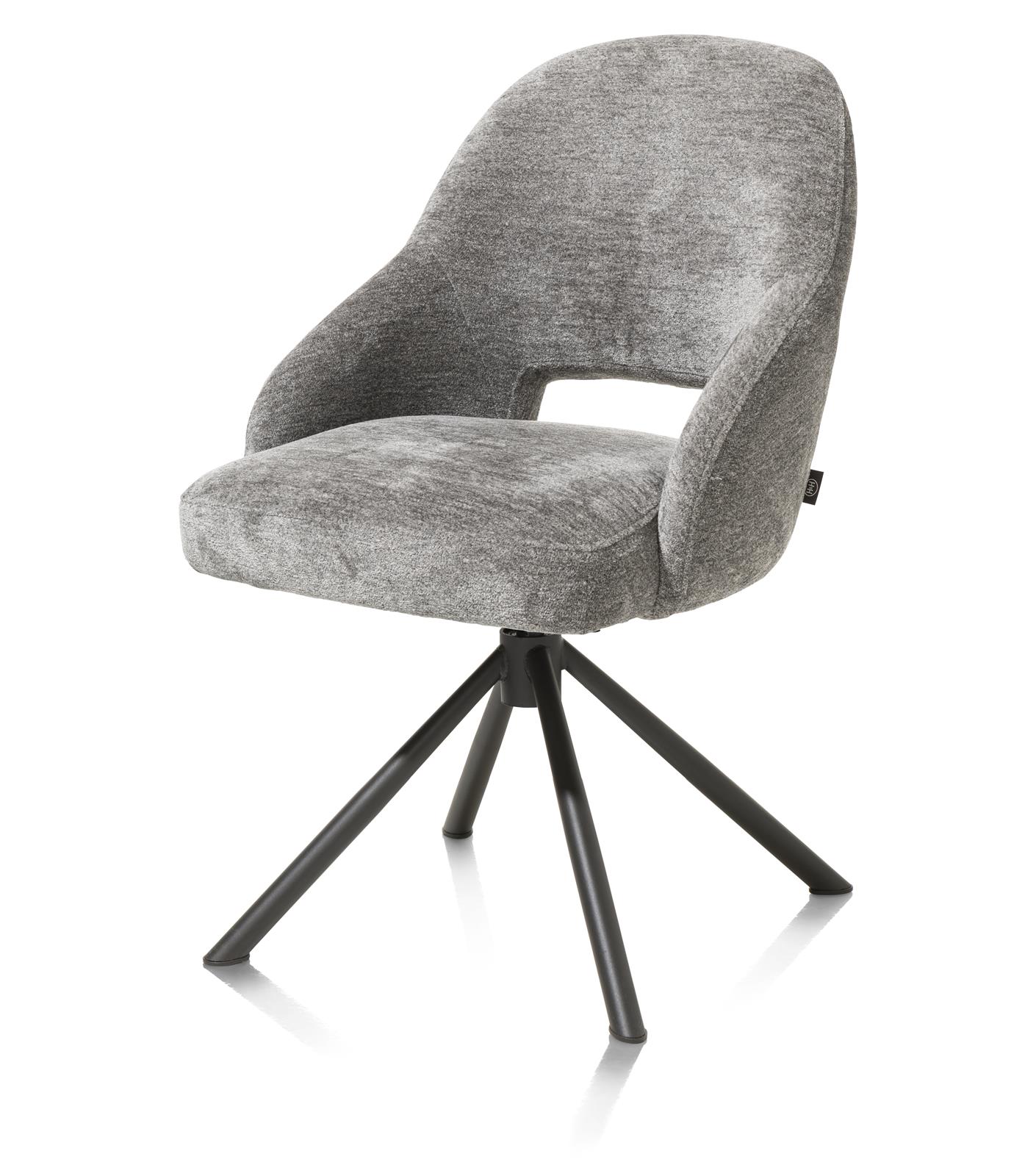 Henders & Hazel Stuhl NIKOLAS ca. B55 H87 T64 cm in Stoff Enzo Chenille grau