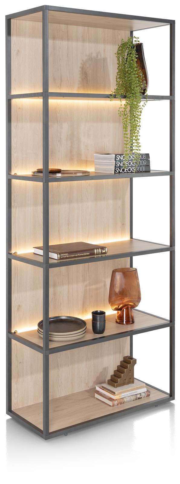 XOOON Buchrerregal LINDFIELD ca. B80 H195 T35 cm in Laminato/HDF weiß