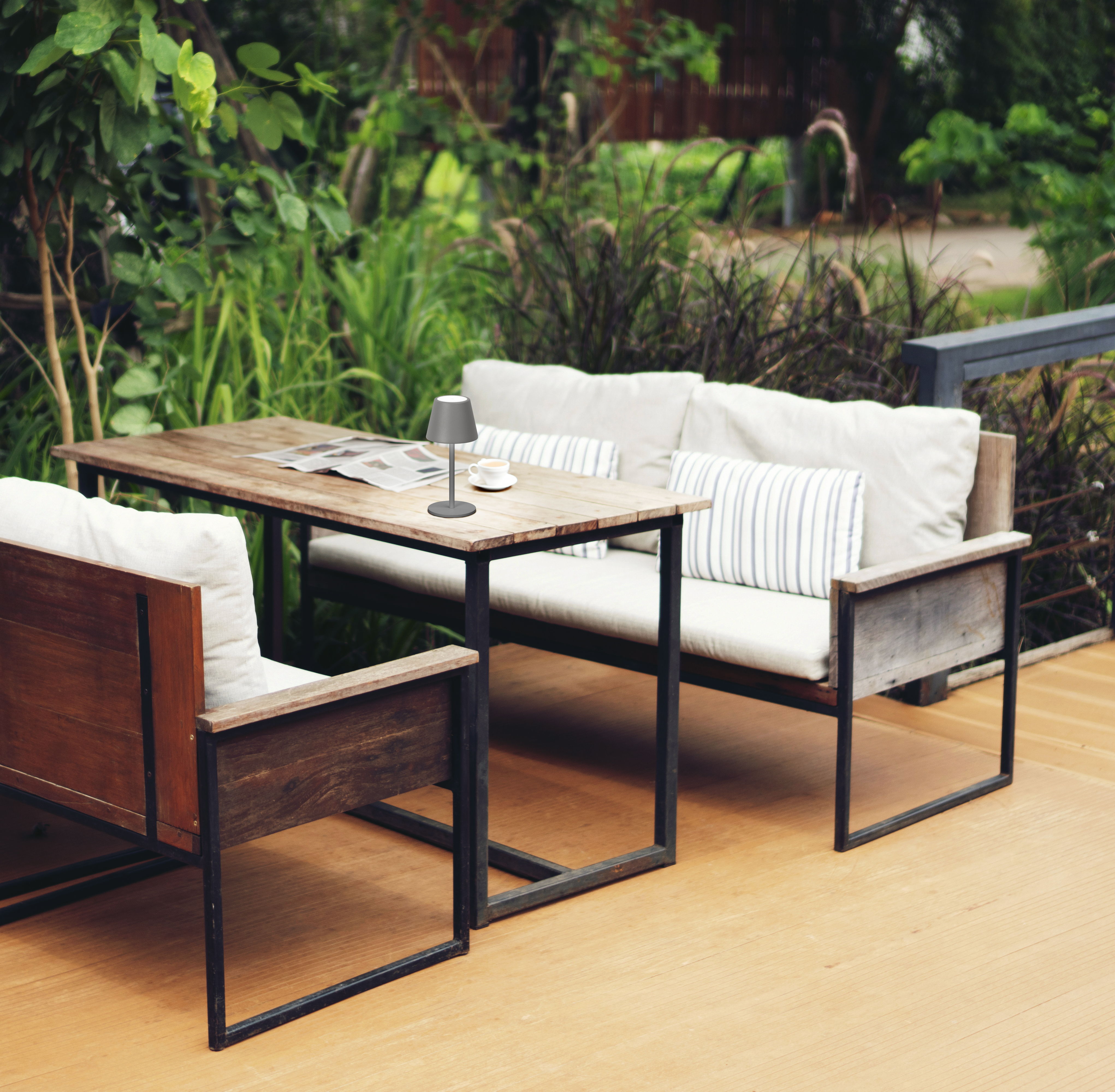 FH Lighting LED-Tischleuchte SALERNO in Metall sandgrau