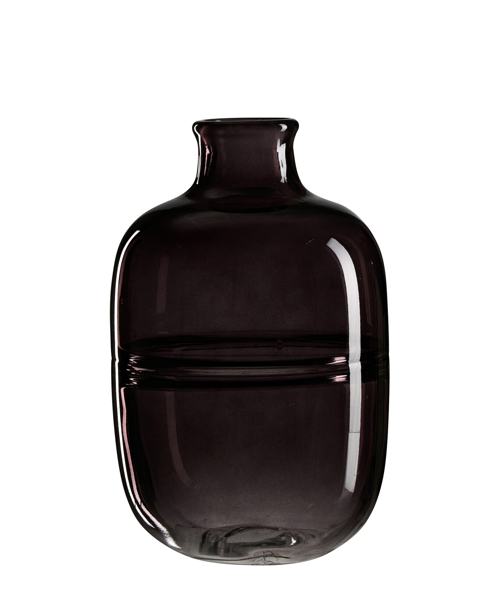 Ritzenhoff & Breker Vase 26cm LARISSA aus Glas anthrazit, Vase, Glasvase, Dunkelviolett, Durchbruchsvase, Rundform