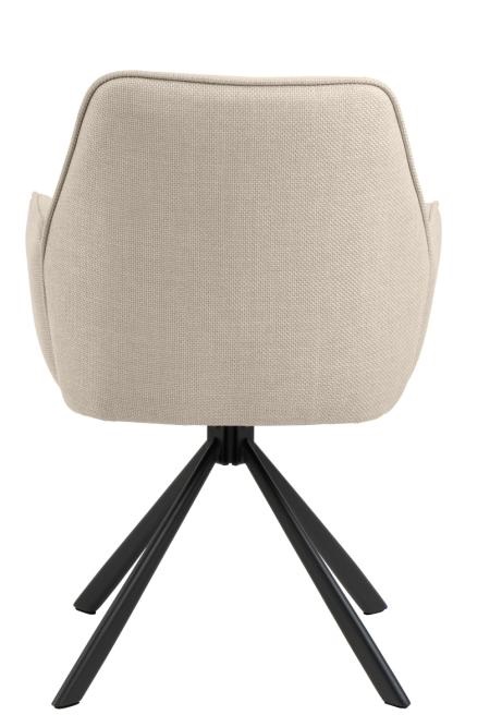 Esszimmerstuhl EDGAR in Stoff Juto beige 4, Stuhl, Stoff, Beige, Beinendesign, Drehstuhl
