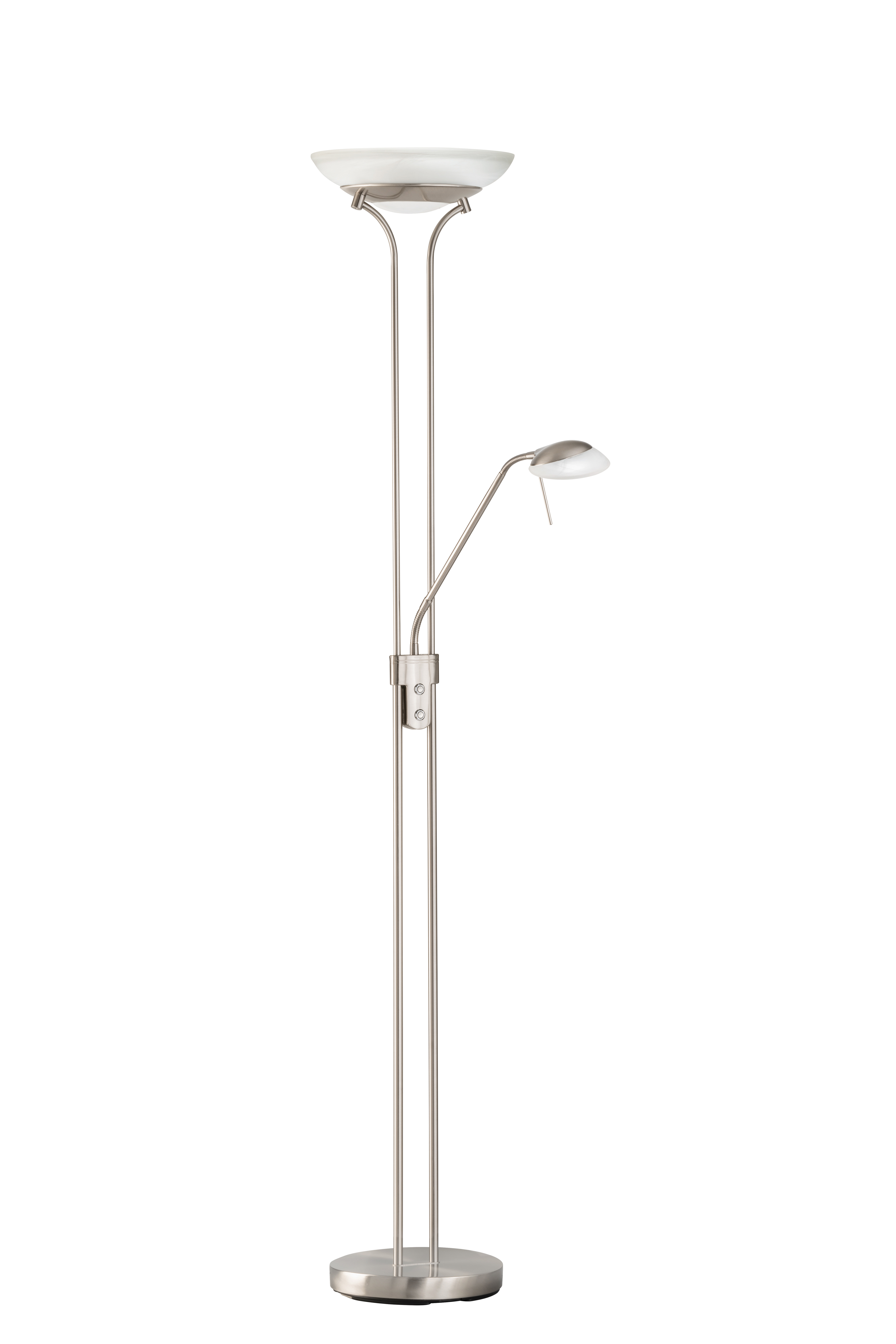 Fischer & Honsel LED-Stehleuchte POOL TW in Nickel matt/Glas alabasterfarbig