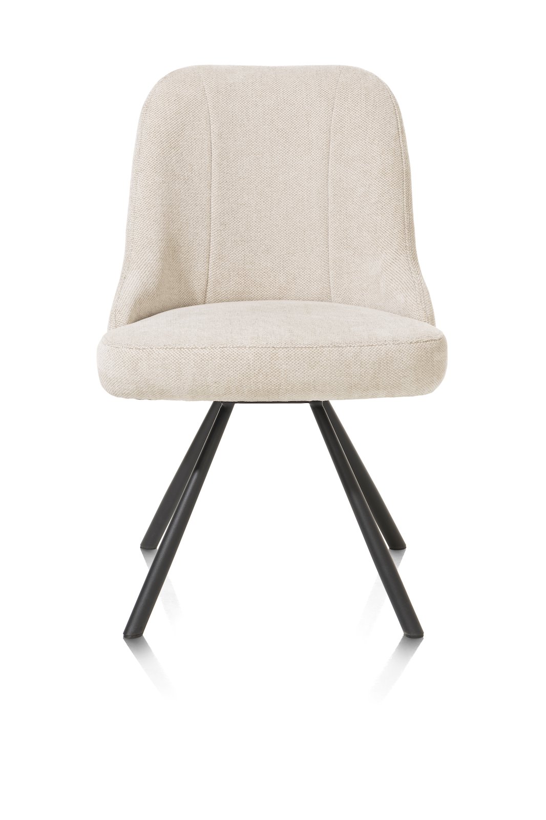 // Stuhl // Stoff Livigno creme // Gestell drehbar schwarz // inkl. Griff // ca. B55 H88 T66 cm, Stuhl, Beige, Polsterstuhl, Stoffbezug, fünfbeiniger Standfuß
