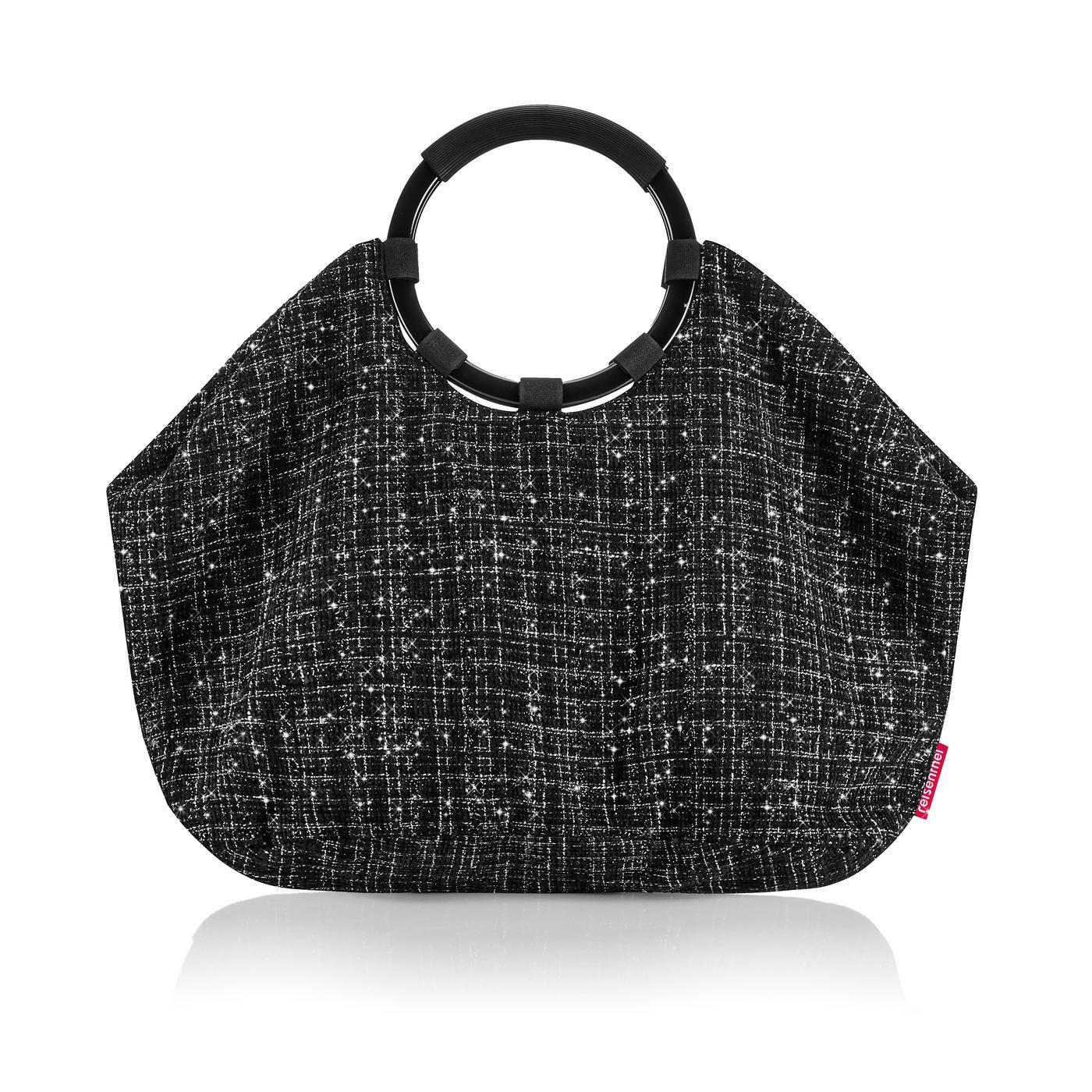 Reisenthel LOOPBAG HOBO in Farbe bouclé black, Tasche, Handtasche, Tasche mit Muster, Schwarz, Ringschultertasche
