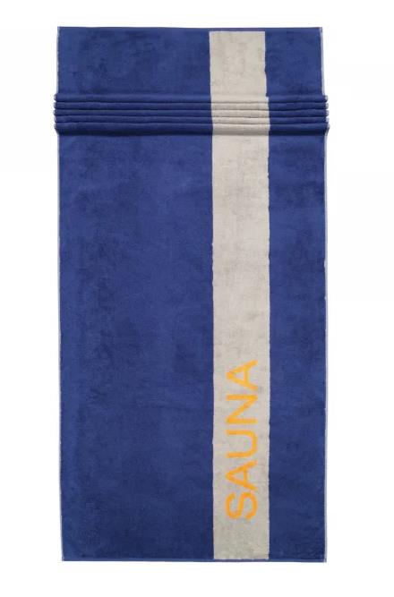 Cawö Saunatuch SAUNA 80x200cm in Farbe navy, Saunatuch, Handtuch, Badezimmer, Streifen, Körnung?